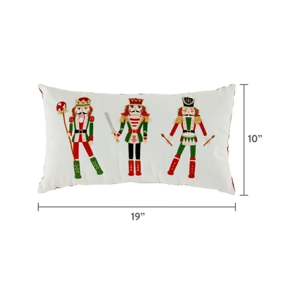 Red & White Nutcracker Decorative Christmas Pillow, 19
